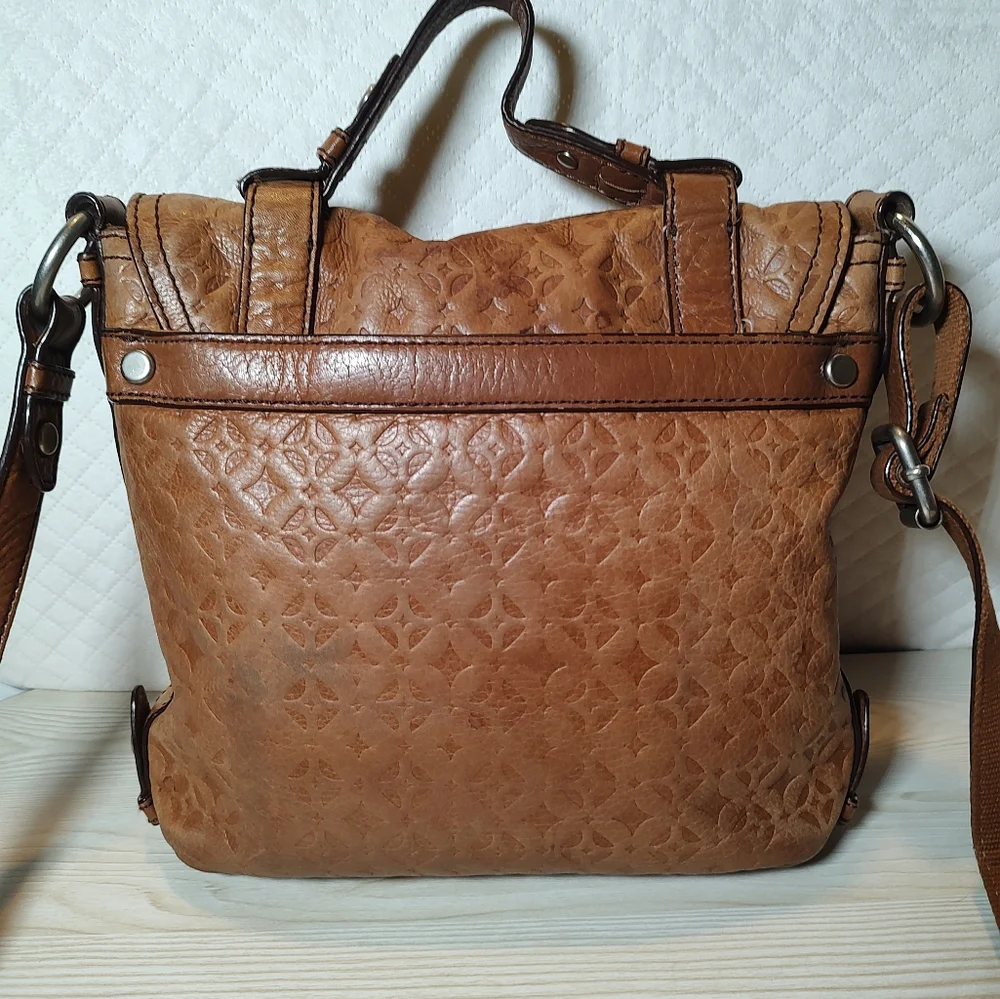 Fossil Tan Leather Crossbody Messenger bag